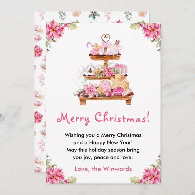 Holiday Cookies and Cocoa Pink Merry Christmas (Front/Back)