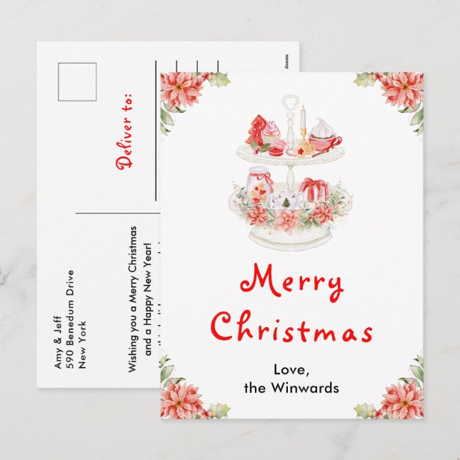 Holiday Cookies and Cocoa Red Merry Christmas (Front/Back)