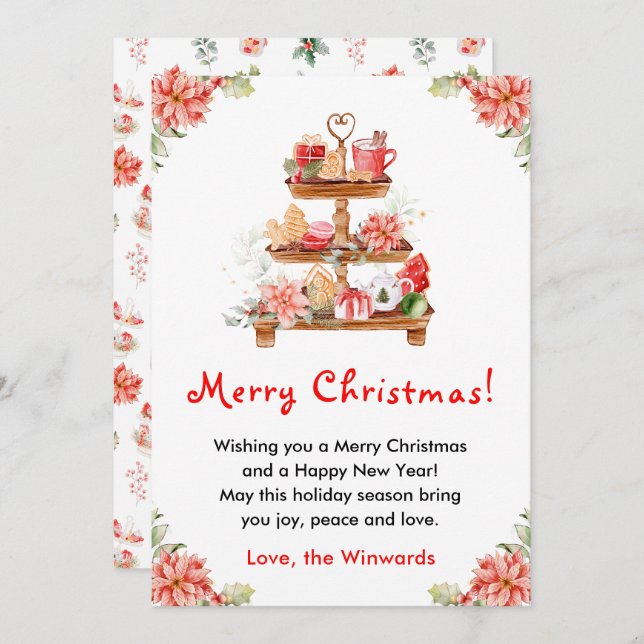 Holiday Cookies and Cocoa Red Merry Christmas (Front/Back)