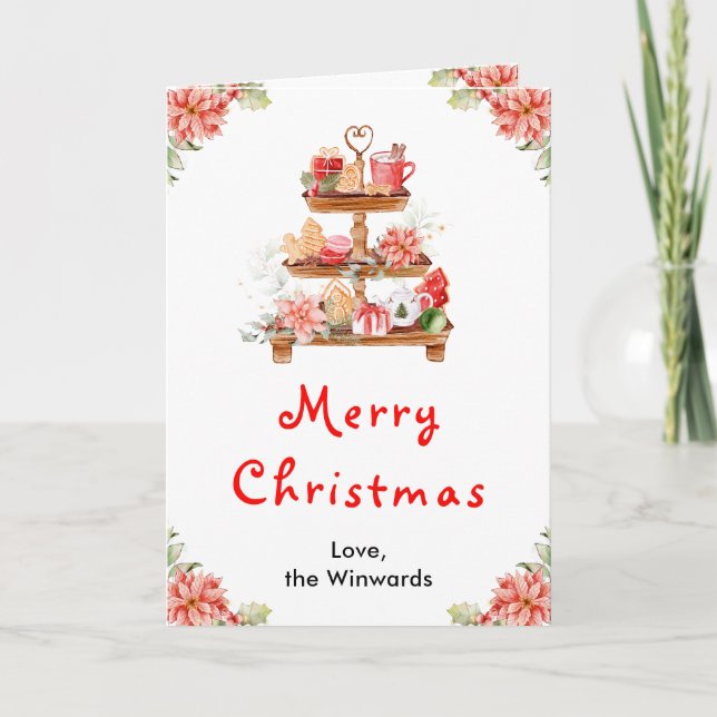 Holiday Cookies and Cocoa Red Merry Christmas (Front)