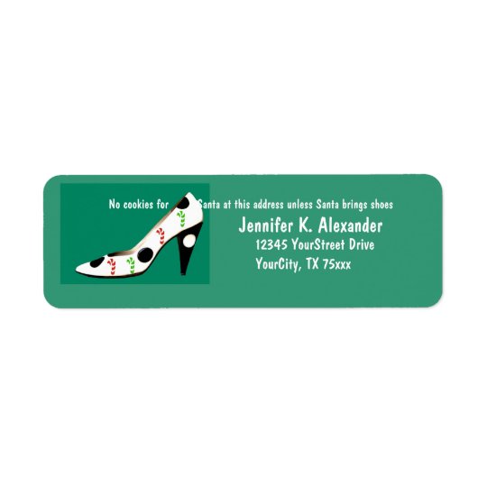 Holiday Cookies and High Heel Shoes with Santa Return Address Label