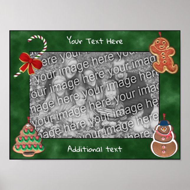 Holiday Cookies Candy Cane Create Your Own Photo  Poster (Front)