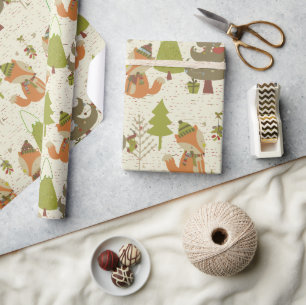 Holiday Country Woodland Fox Christmas Wrapping Paper
