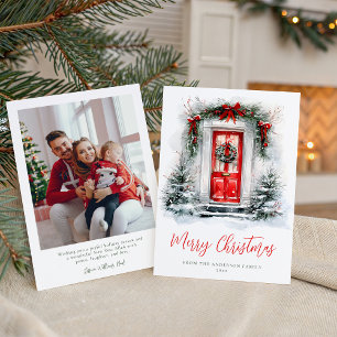 Holiday Cozy Red Door Christmas Family Photo