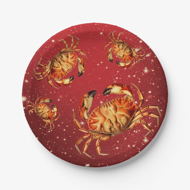 Holiday Crabs Paper Plate (Front)