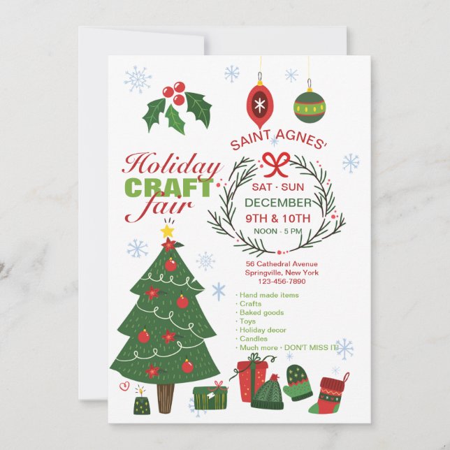 Holiday Craft Fair Announcement (Front)