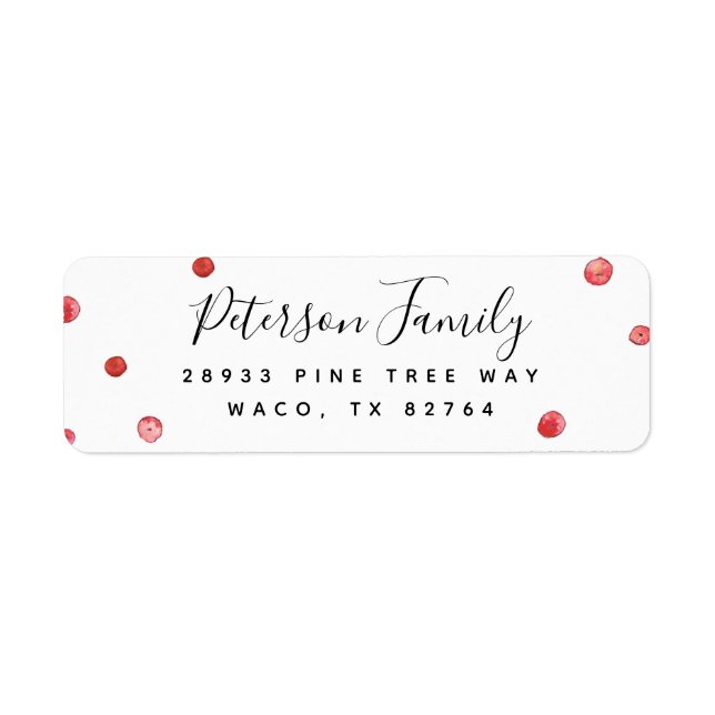 Holiday Cranberries Return Address Label (Front)