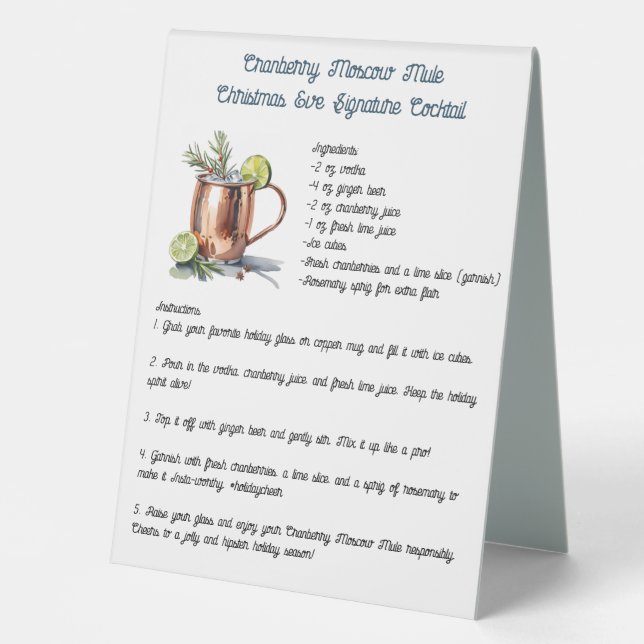 Holiday Cranberry Moscow Mule Signature Cocktail (Front)