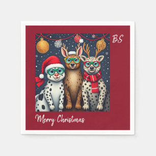 Holiday Creatures in Christmas Disguise Napkin
