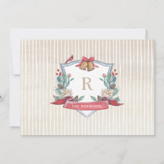 Holiday Crest - Family Monogram - Christmas Card