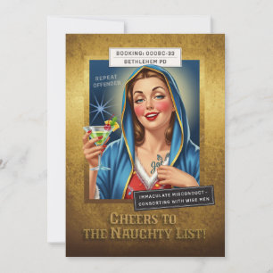 Holiday Crimes Unit – Virgin Mary, Naughty or Nice Invitation