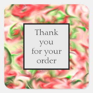 Holiday Customer Appreciation Red Green Thank You Square Sticker