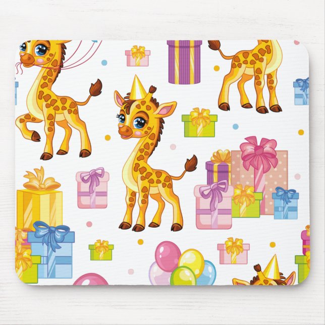 Holiday cute cartoon giraffe mouse pad (Front)