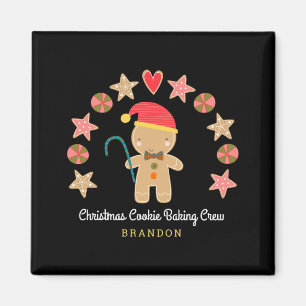 Holiday Cute Gingerbread Boy Cookie Baking Crew  Magnet