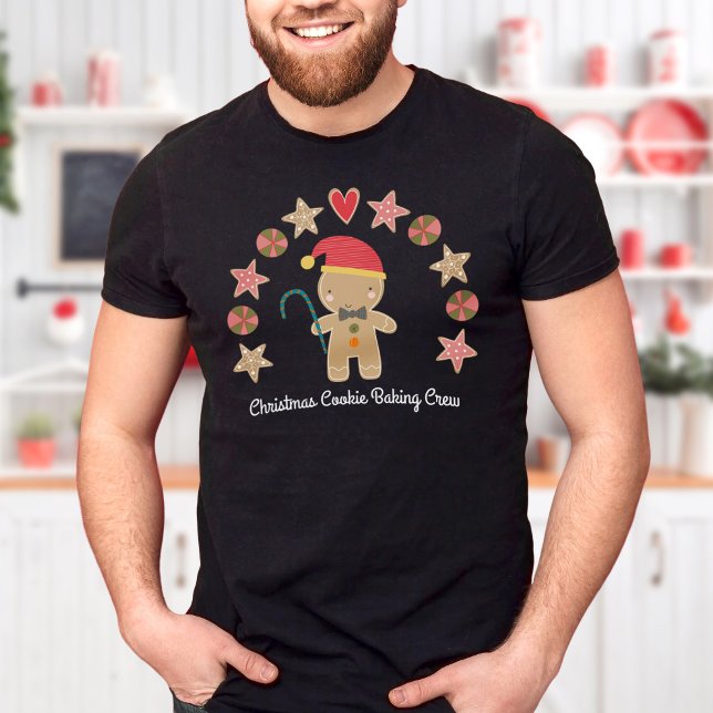Holiday Cute Gingerbread Boy Cookie Baking Crew T-Shirt (Creator Uploaded)