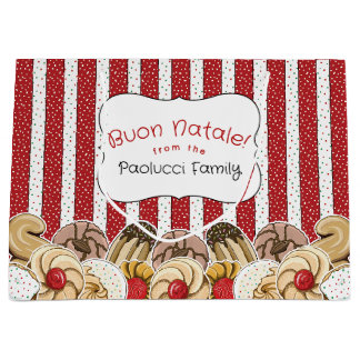 Holiday Cute Italian Cookies Large Gift Bag