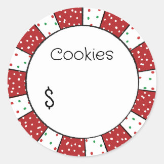 Holiday Cute Italian Cookies Price Tag Sticker