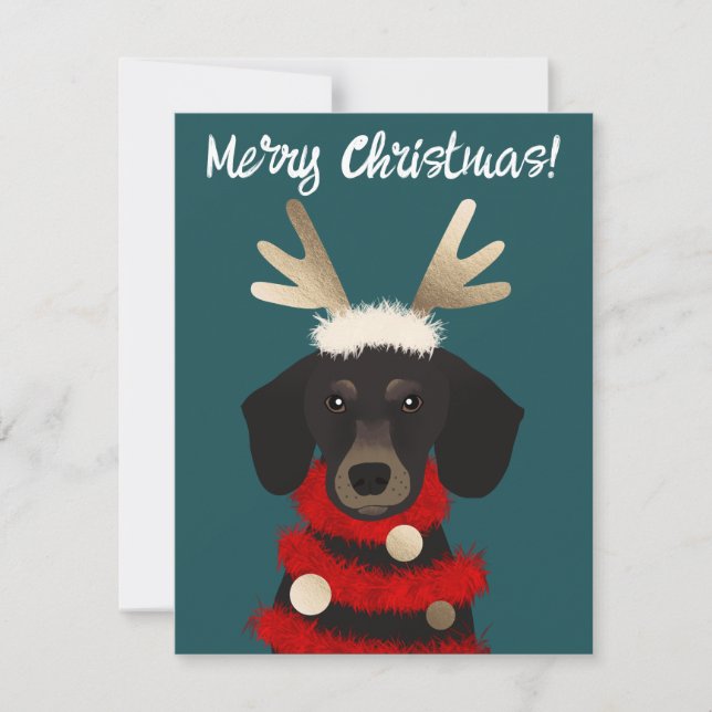 Holiday Dachshund Card (Front)
