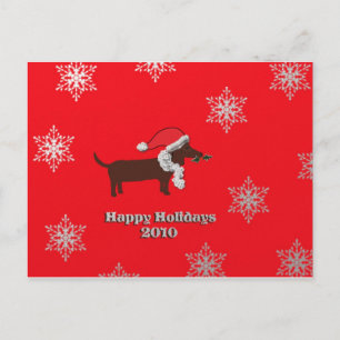 Holiday Dachshund Postcard