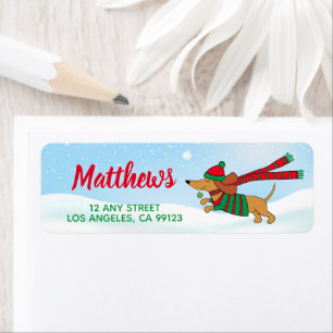 Holiday Dachshund Return Address Labels