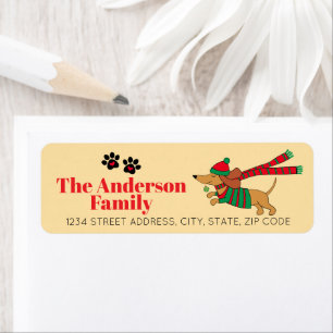 Holiday Dachshund Return Address Labels