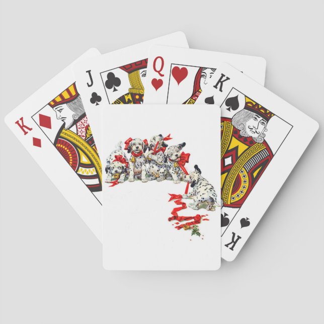Holiday Dalmatian Pups Playing Cards (Back)