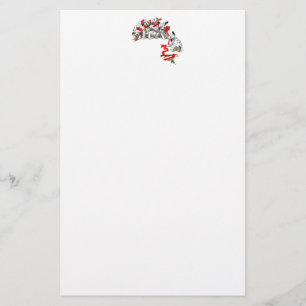 Holiday Dalmatin Pups with Red Ribbon Stationery