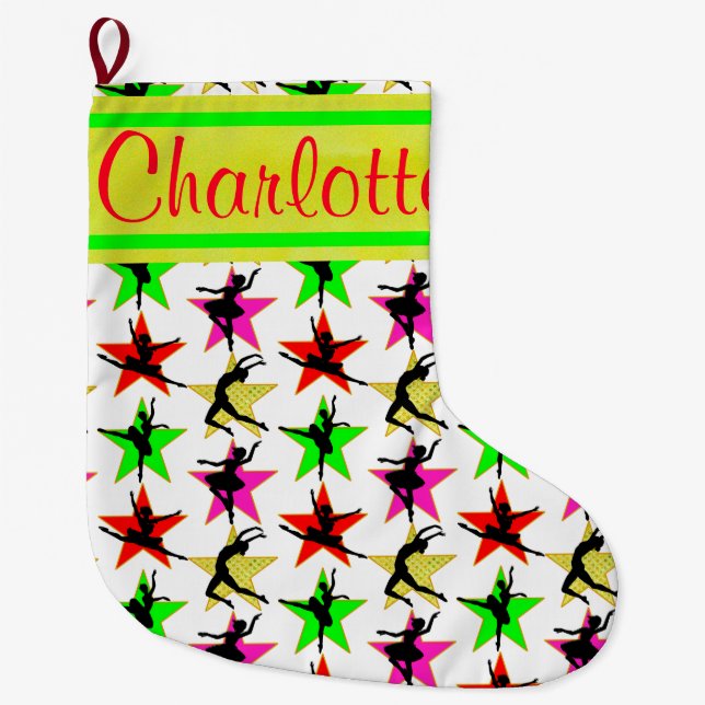 HOLIDAY DANCER PERSONALIZED CHRISTMAS STOCKING (Front)