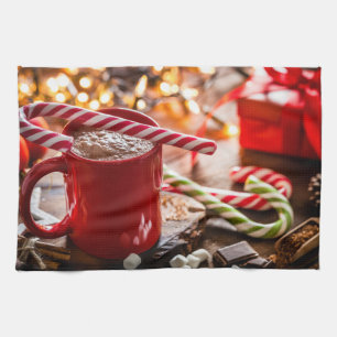 Holiday December 25th White House Christmas Lights Tea Towel