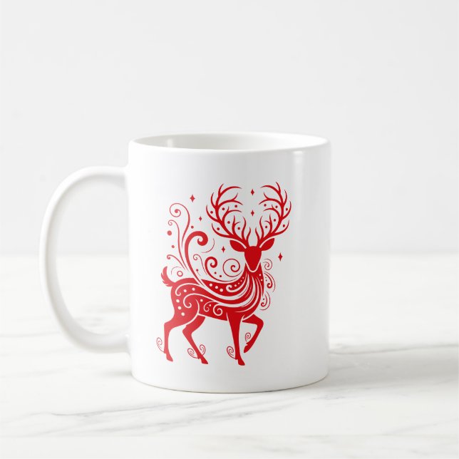 Holiday Deer Coffee Mug (Left)