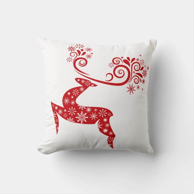 Holiday Deer Throw Pillow (Front)