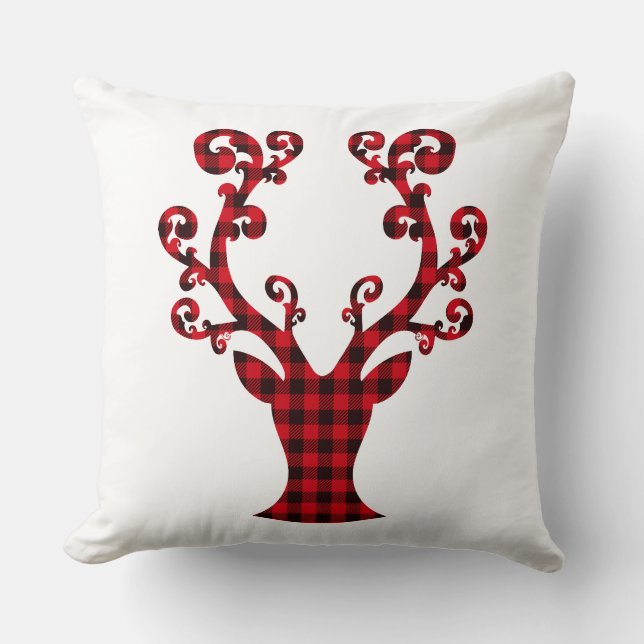 Holiday Deer Throw Pillow (Front)