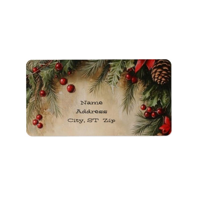 Holiday Design Return Address Labels (Front)