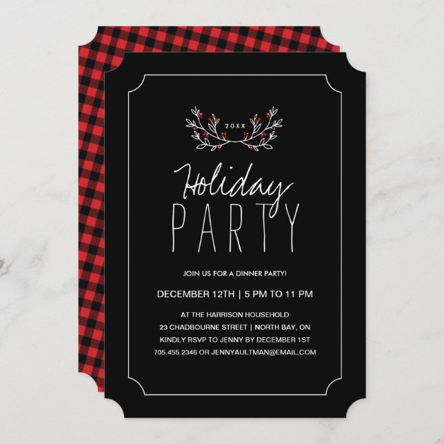 Holiday Dinner Party Invitation (Front/Back)