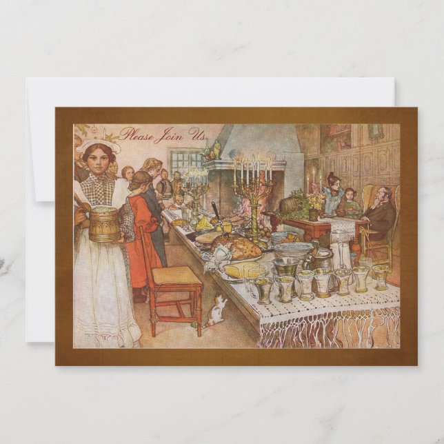 Holiday Dinner Party with Carl Larsson Invitation (Front)