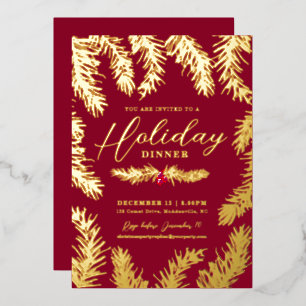 Holiday dinner red berry christmas gold