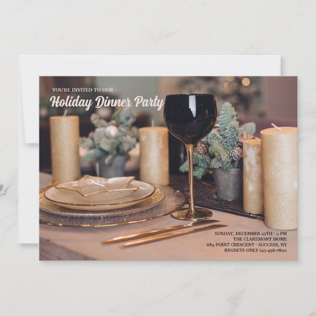 Holiday Dinner Table Invitation (Front)