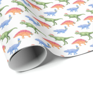 Holiday Dinosaurs Wrapping Paper