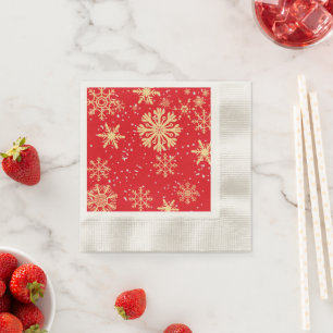 Holiday Disposable Gold Snowflake Paper Napkin