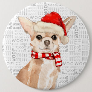 Holiday Dog Fleas Navidog Christmas Chihuahua Butt 6 Cm Round Badge