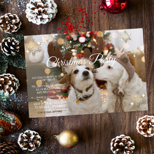 Holiday Dogs In Love Christmas Party Invitation