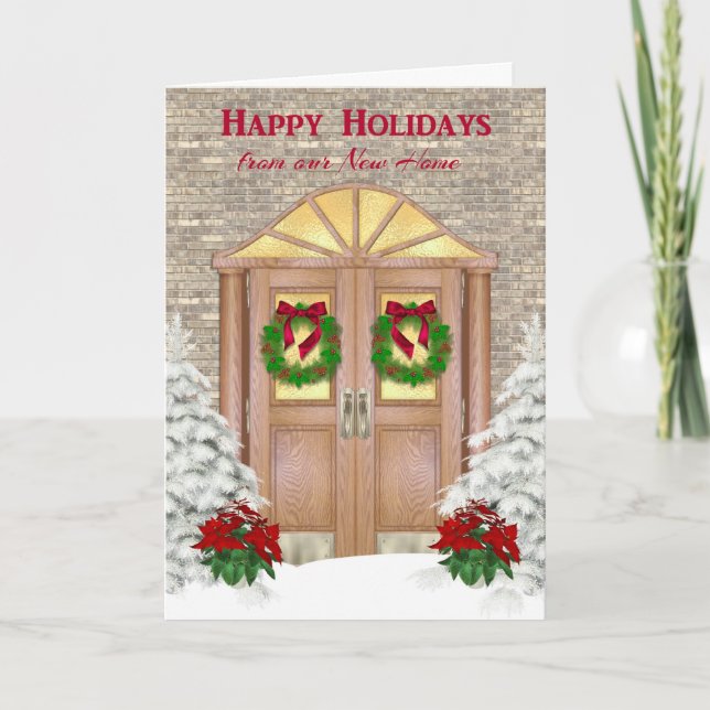 Holiday Door, New Home, Happy Holidays Card (Front)