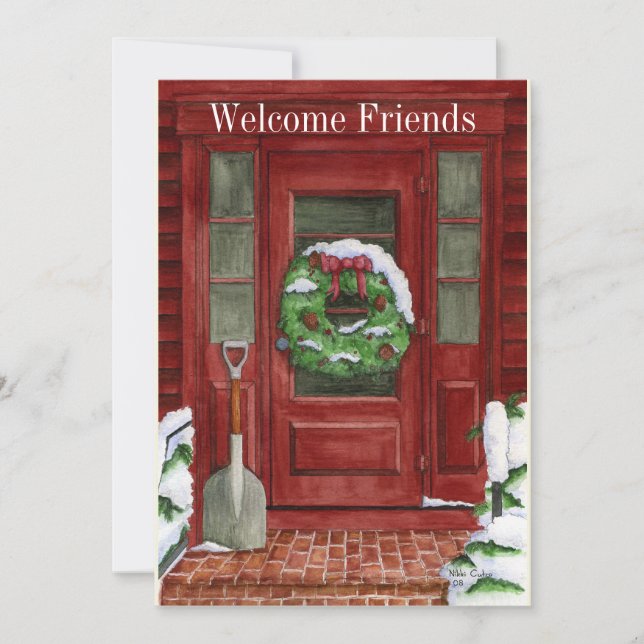 Holiday Door Party Invitation (Front)