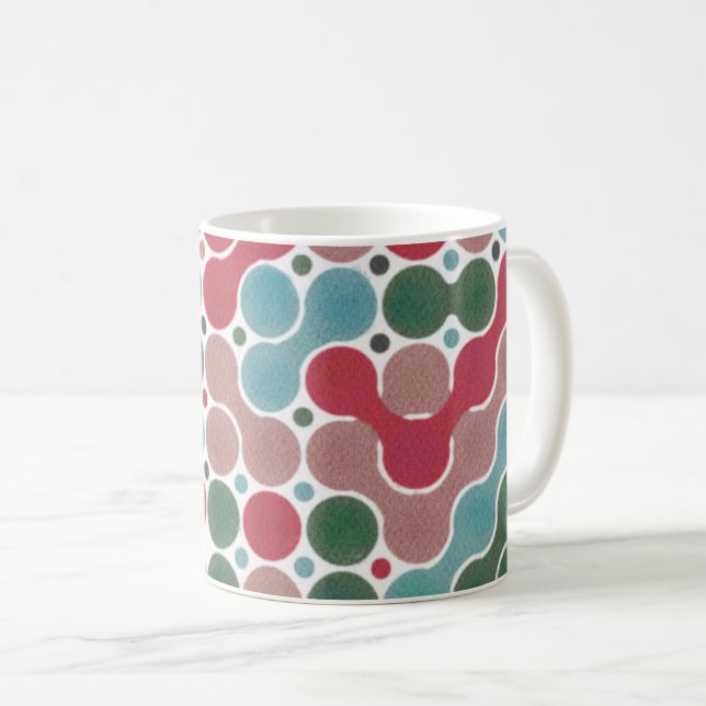 holiday dot blob geometric art coffee mug (Front Right)
