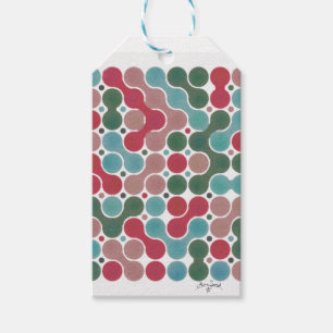 holiday dot blob geometric art gift tags