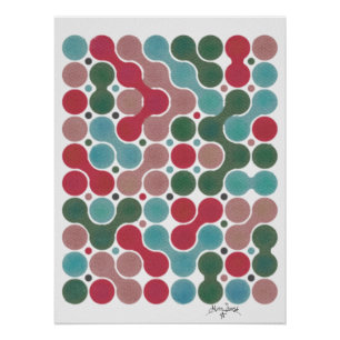 holiday dot blob geometric art poster