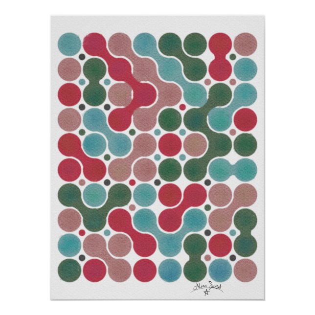 holiday dot blob geometric art poster (Front)