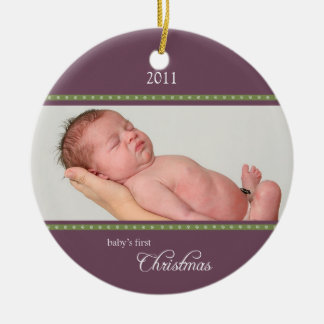 Holiday Dots Ornament plum/green