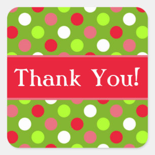 Holiday Dots Thank You Stickers