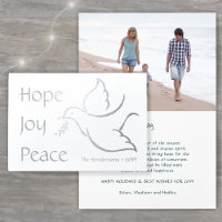 Holiday Dove Hope Joy Peace Green Typography Photo